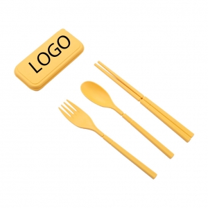 Foldable Wheat Straw Cutlery Set-HPGG80652