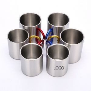 10 oz. Stainless Steel Camping Carabiner Mug-HPGG80702