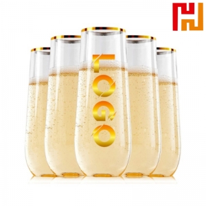 9oz  Gold Rim Champagne Cups-HPWA8001