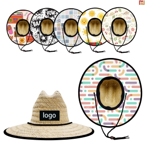Custom Printed Straw Sun Hat-HPGG80481