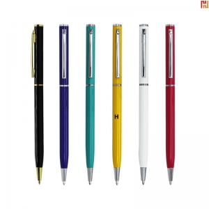 Slim Thin Metal Retractable Ballpoint Pens-HPGG80495