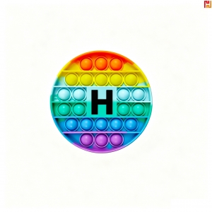 Custom Logo Rainbow Round Silicone Pop It Fidget Toy-JD13