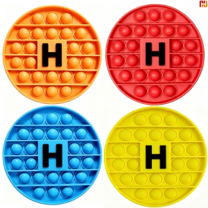 Custom Logo Round Silicone Pop It Fidget Toy-JD12