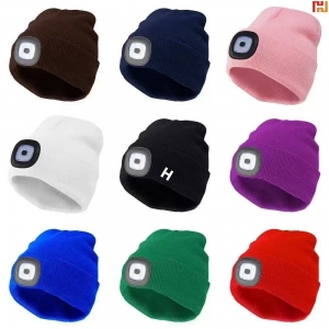Rechargeable LED Lighted Knit Beanie Hat-Hi-Asa1001
