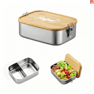 Custom Bamboo Lid Stainless Steel Food Storage Box-Hi-Lucas1011