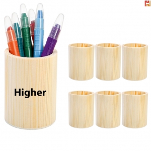 Round Natural Wooden Pen Holder-Hi-Ruka1012